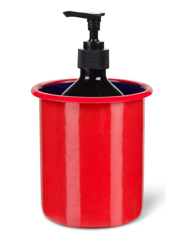 Enamel Utensil Holder in Chilli Red / Midnight Blue, British Colour Standard