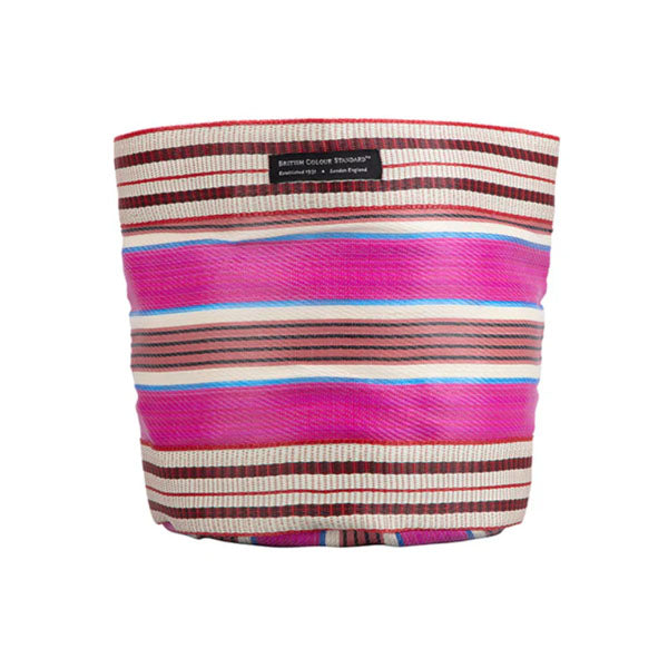 Large 25 cm  Eco Woven Plant Pot Cover in Neyron Pink, Pompadour & Pearl, British Colour Standard