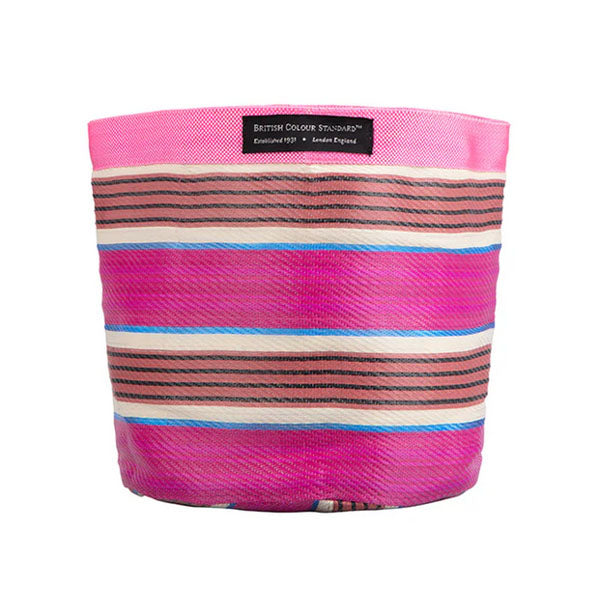 Medium 19cm Eco Woven Plant Pot Cover in Neyron Pink, Pompadour & Pearl, British Colour Standard