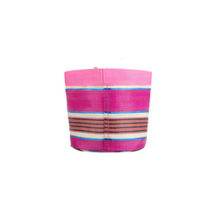 Small 14cm Eco Woven Plant Pot Cover in Neyron Pink, Pompadour & Pearl, British Colour Standard