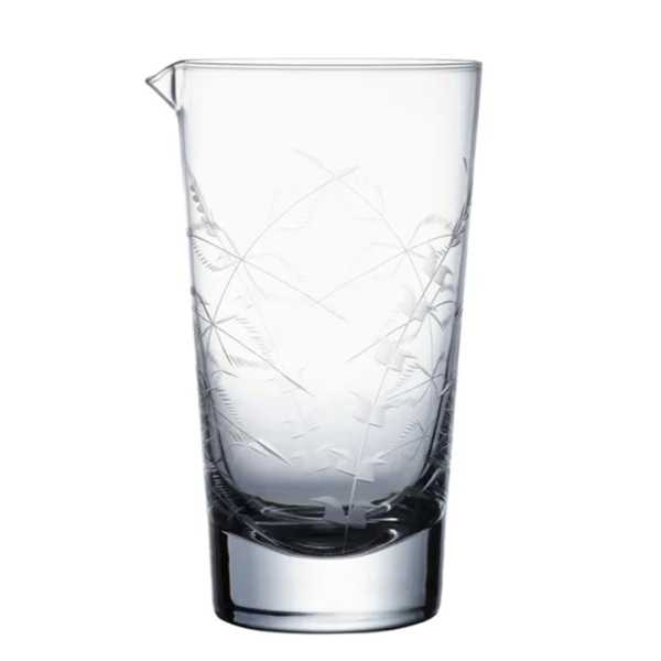 The Vintage List Crystal Mixing Glass with Fern Design