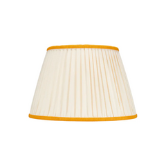 Rosana Lonsdale Pleated Ivory Linen Lampshade with Yellow Coloured Trim 