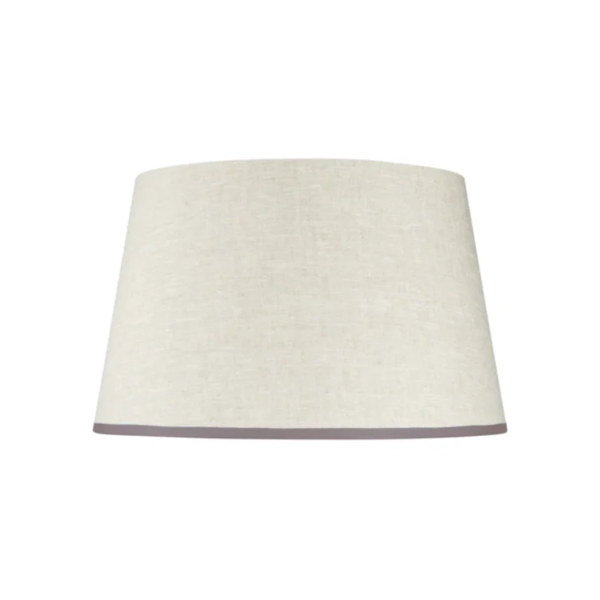 Rosana Lonsdale Stretched Ivory Linen Lampshade with Grey Coloured Trim 