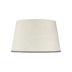 Rosana Lonsdale Stretched Ivory Linen Lampshade with Grey Coloured Trim 