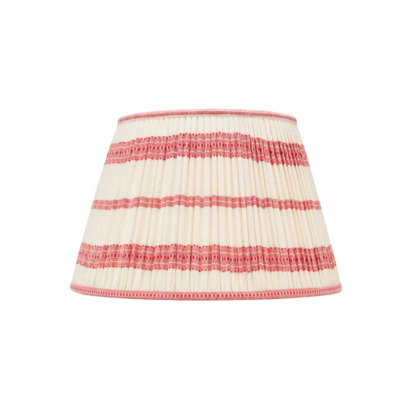 Rosana Lonsdale Embroided Red Striped Gathered Straight Empire Lampshade