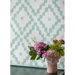 Serra Sol Sage Green Wallpaper | Ikat Chevron | Mews Furnishings