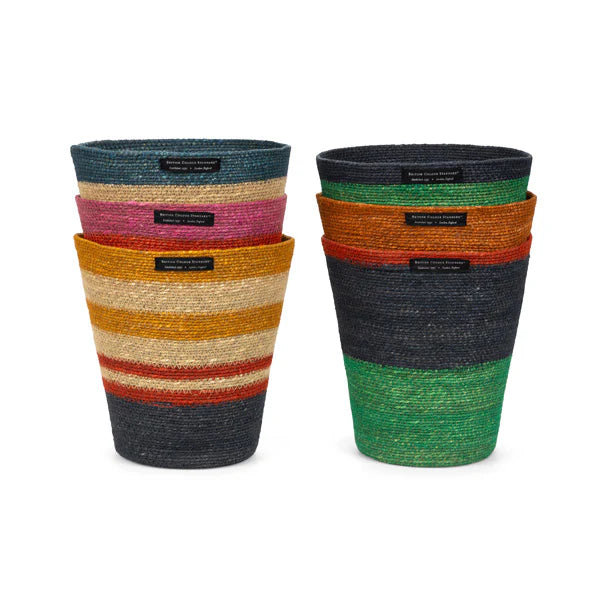 Seagrass Waste Paper Basket in Beryl & Midnight | British Colour Standard