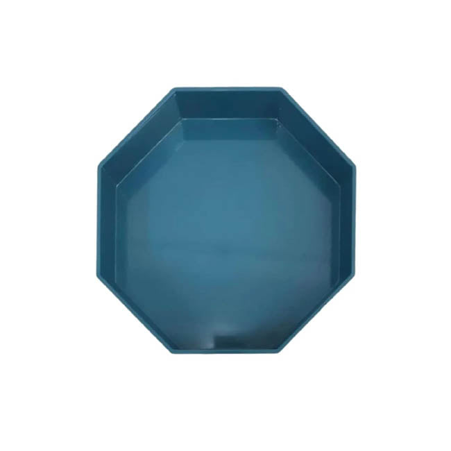 Small Octagon Lacquered Tray | Blue Teal | Casa JJ