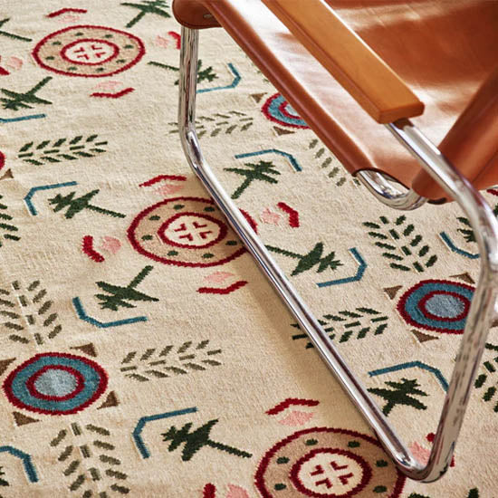 Stockholm | Pink & Red | Flatwoven Patterned Rug | Jennifer Manners