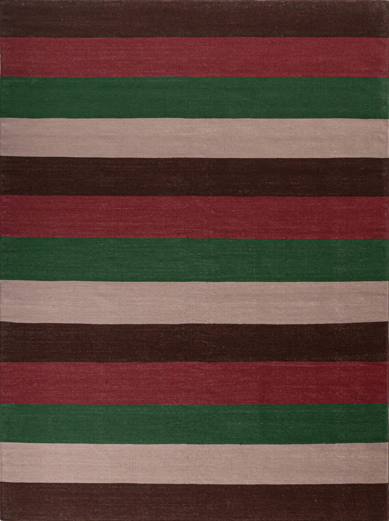 Stripes 1 Flatwoven Wool Rug | Pink, Green & Burgundy | Amy Kent