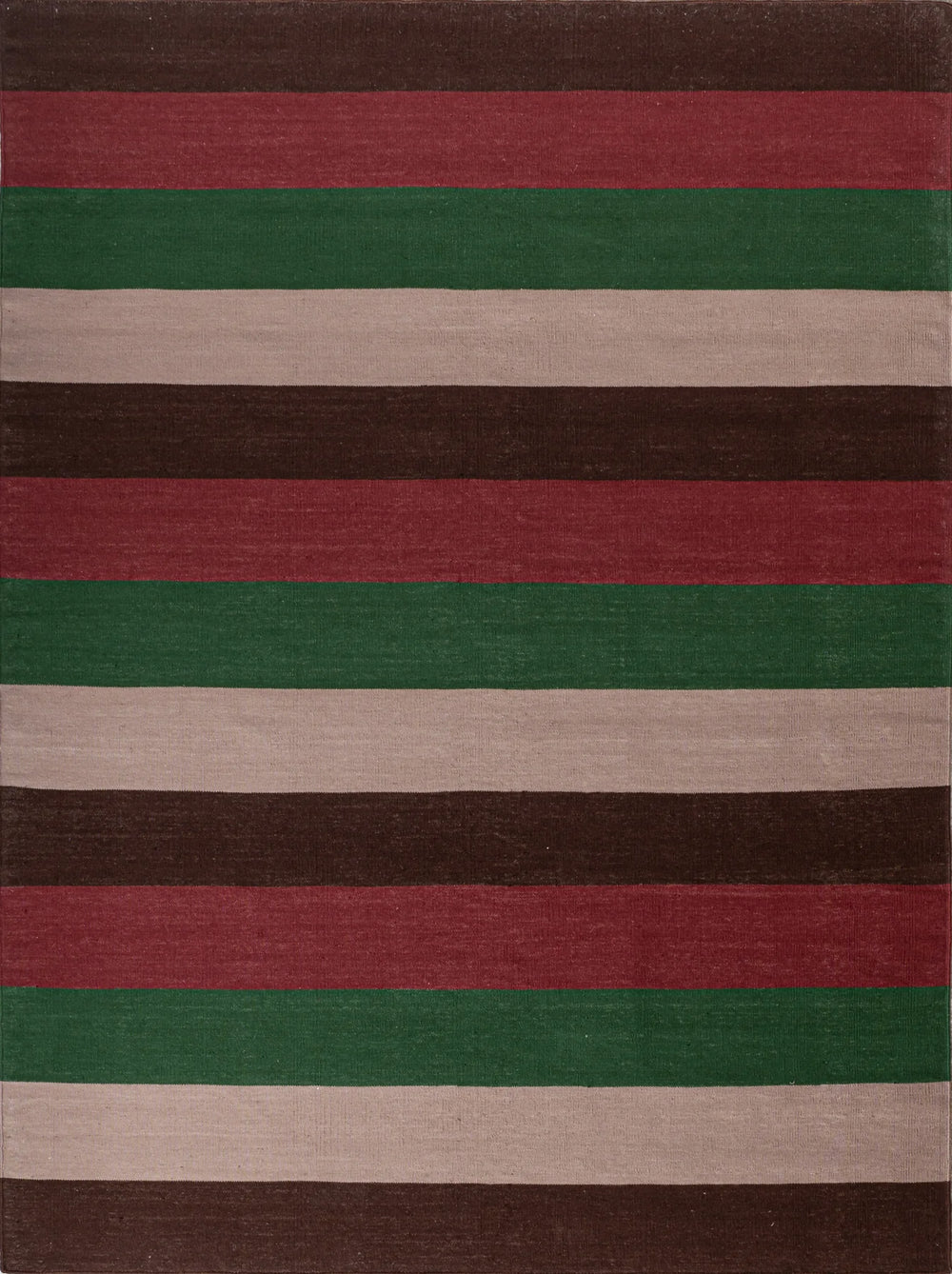Stripes 1 Flatwoven Wool Rug | Pink, Green & Burgundy | Amy Kent