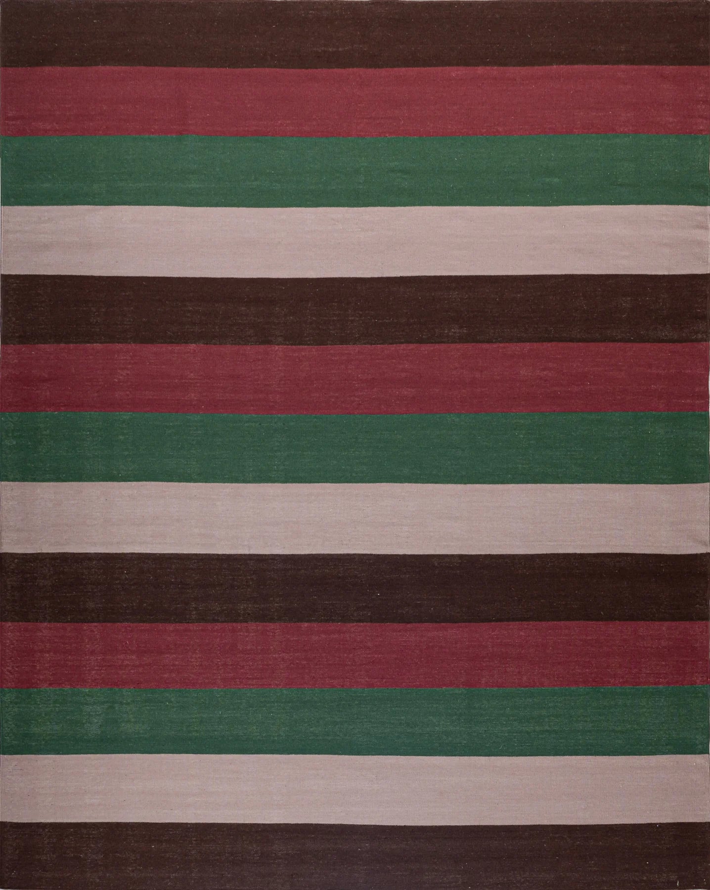 Stripes 1 Flatwoven Wool Rug | Pink, Green & Burgundy | Amy Kent