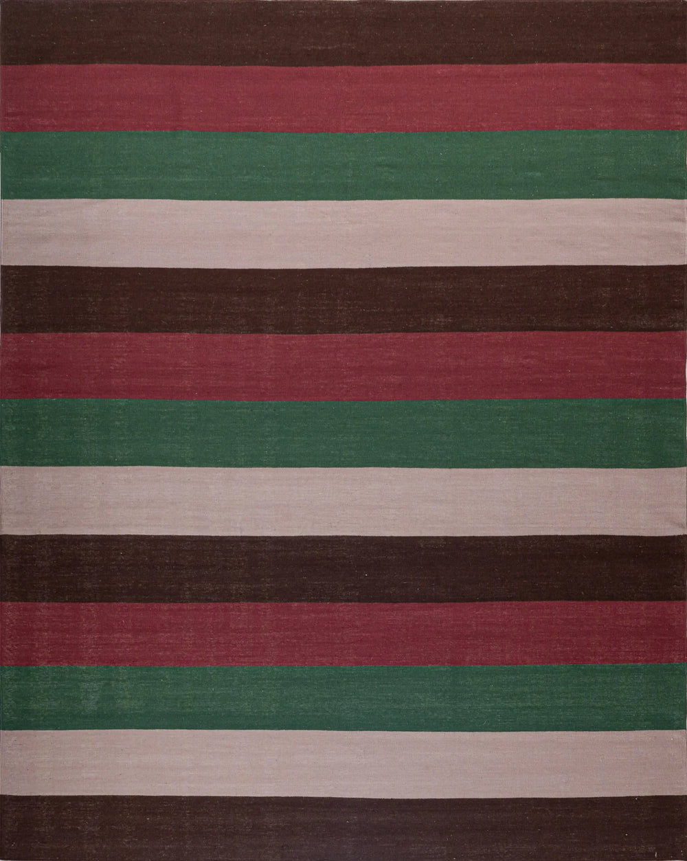 Stripes 1 Flatwoven Wool Rug | Pink, Green & Burgundy | Amy Kent