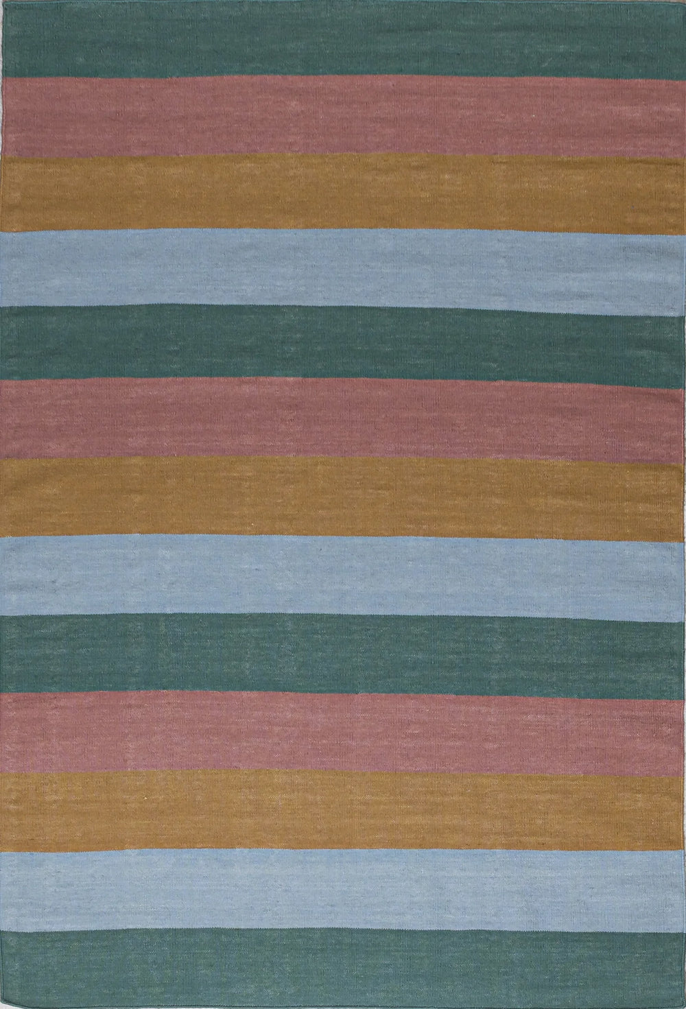 Stripes 2 Flatwoven Wool Rug | Blue, Green,Pink & Yellow | Amy Kent