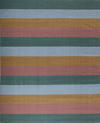 Stripes 2 Flatwoven Wool Rug | Blue, Green,Pink & Yellow | Amy Kent