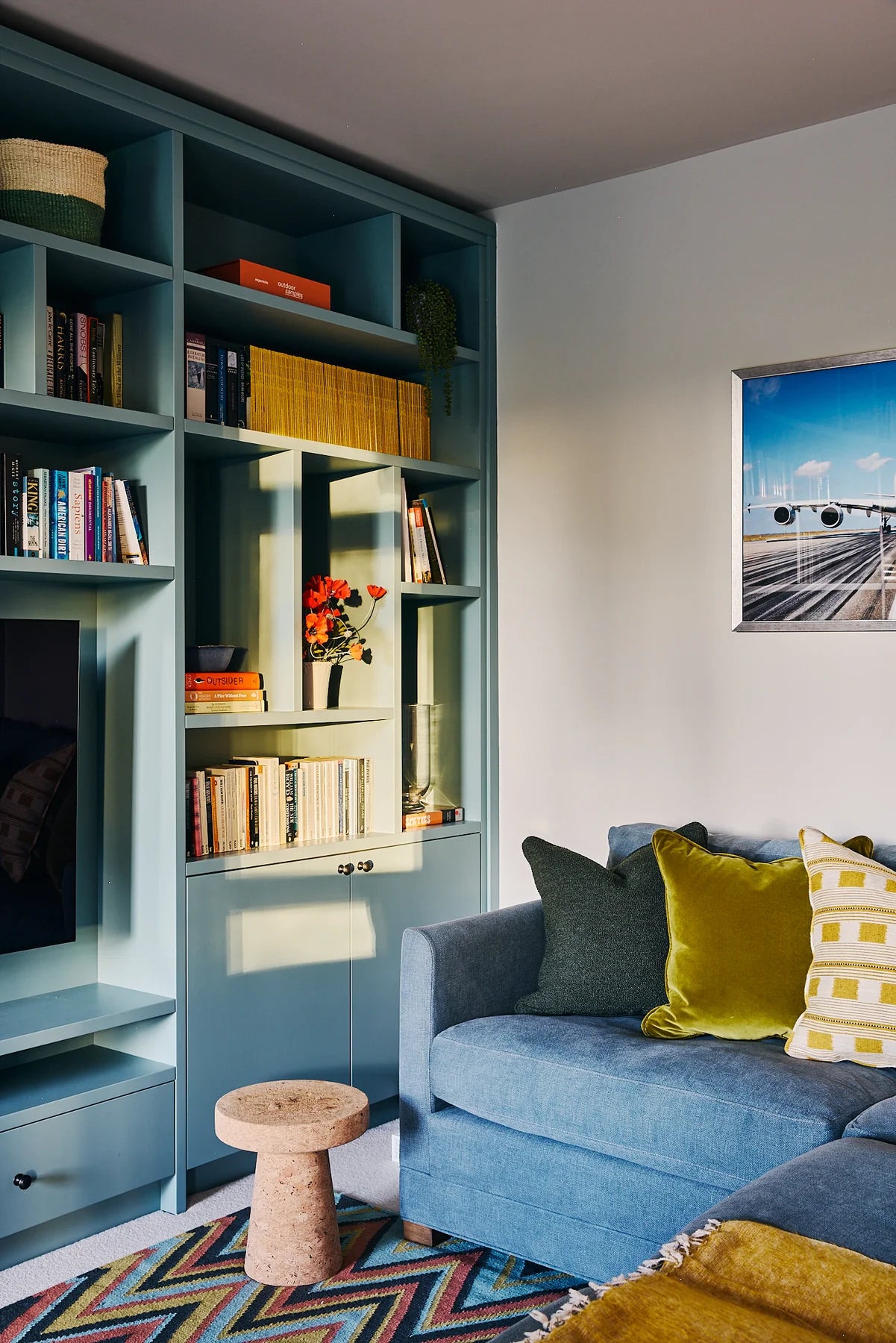 Zig Zags Flatwoven Wool Rug | Red, Yellow, Blue & Charcoal | Amy Kent