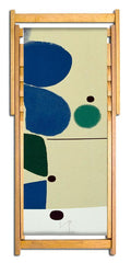 Vintage Inspired Wooden Deckchair- Blue Development Green - TATE - Victor Pasmore