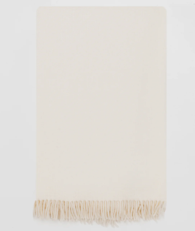 Large Ivory Throw | Merino Wool | Isle Mill | Clove Snowcap