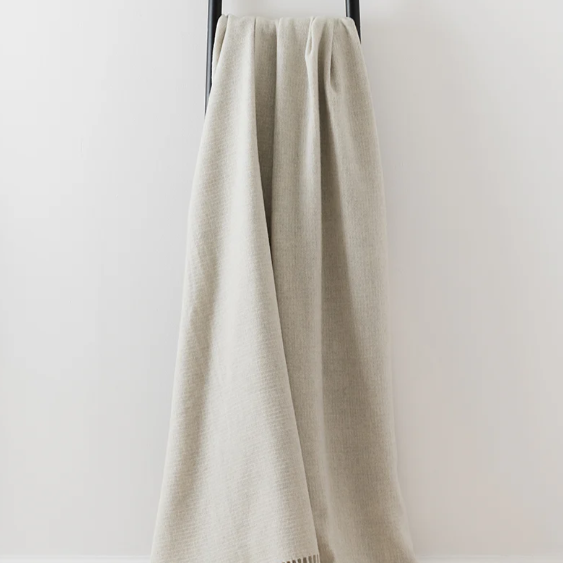 Large Light Grey Throw | Merino Wool | Isle Mill | Clove Silver