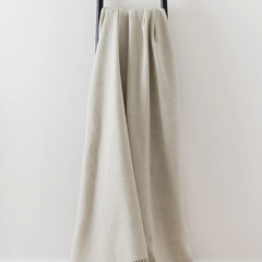 Large Light Grey Throw | Merino Wool | Isle Mill | Clove Silver