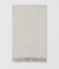 Large Light Grey Throw | Merino Wool | Isle Mill | Clove Silver