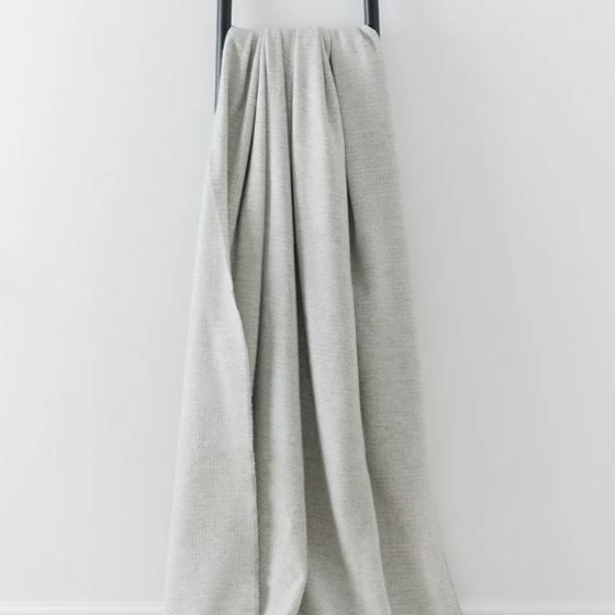 Large Light Grey Throw | Merino Wool | Isle Mill | Clove Silver