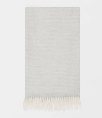 Large Light Grey Throw | Merino Wool | Isle Mill | Clove Silver