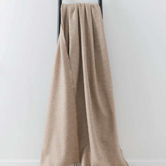 Large Natural Throw | Merino Wool | Isle Mill | Clove Vicuna