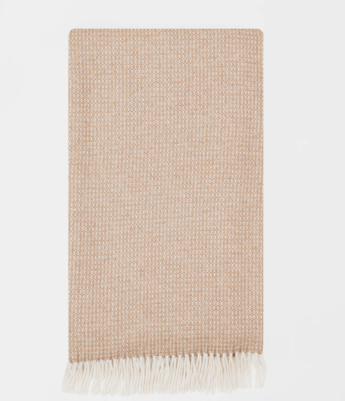 Large Natural Throw | Merino Wool | Isle Mill | Clove Vicuna