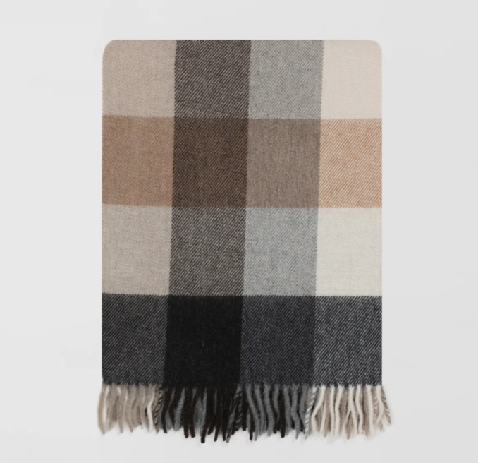 Green Check Throw | Merino Wool | Isle Mill | Dunira Sorbet