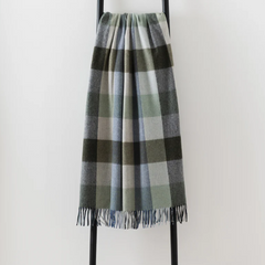 Green Check Throw | Merino Wool | Isle Mill | Dunira Sorbet