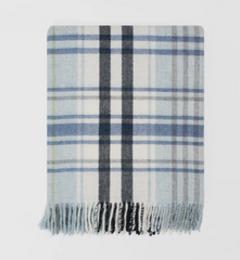Blue & Green Check Throw | Merino Wool | Pitnacree Sea Blue