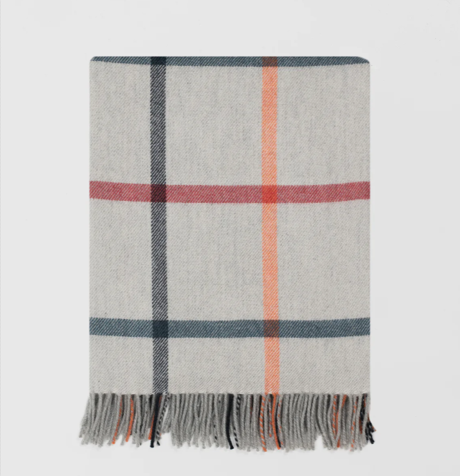 Blue & Red Check Throw | Merino Wool | Isle Mill | Milton Melba