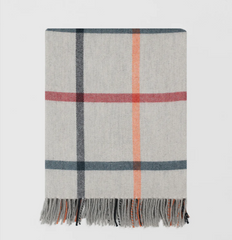 Blue & Red Check Throw | Merino Wool | Isle Mill | Milton Melba