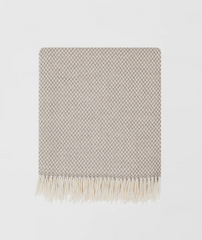 Grey Herringbone Throw | Merino Wool | Isle Mill | Balintyre Cloud