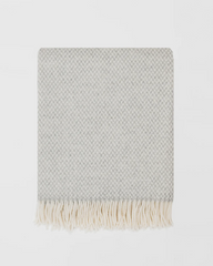Grey Herringbone Throw | Merino Wool | Isle Mill | Balintyre Cloud