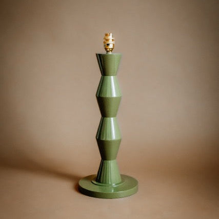 Fitz Pleated Empire Lampshade | Striped Olive Green & Ivory