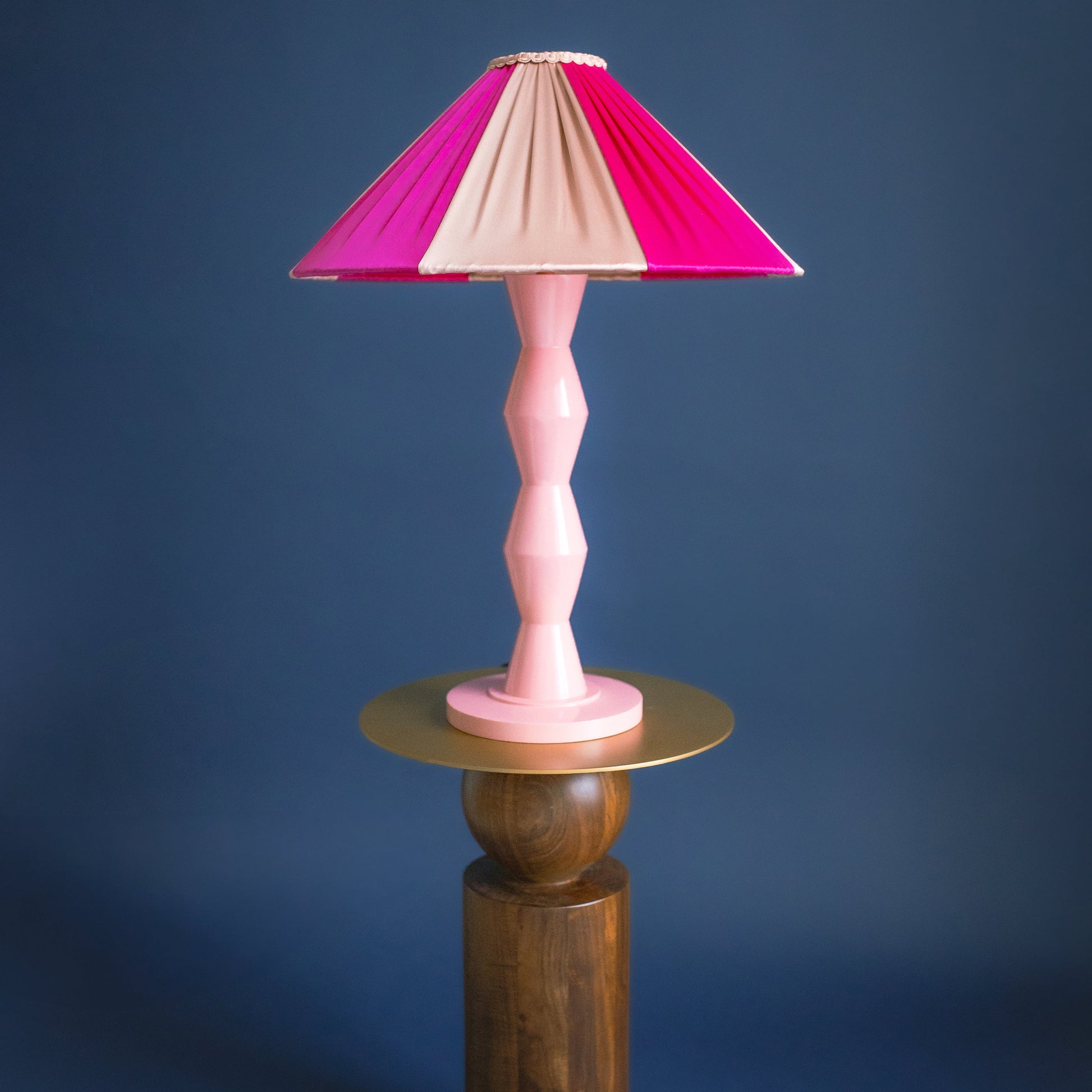 Fitz Pink & Ivory Silk Striped Lampshade | Tinker & Tallulah
