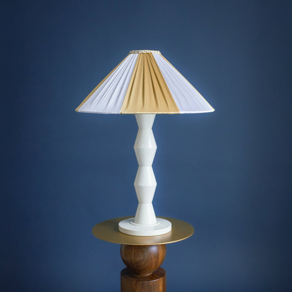 Fitz Ivory & Taupe Silk Striped Lampshade | Tinker & Tallulah