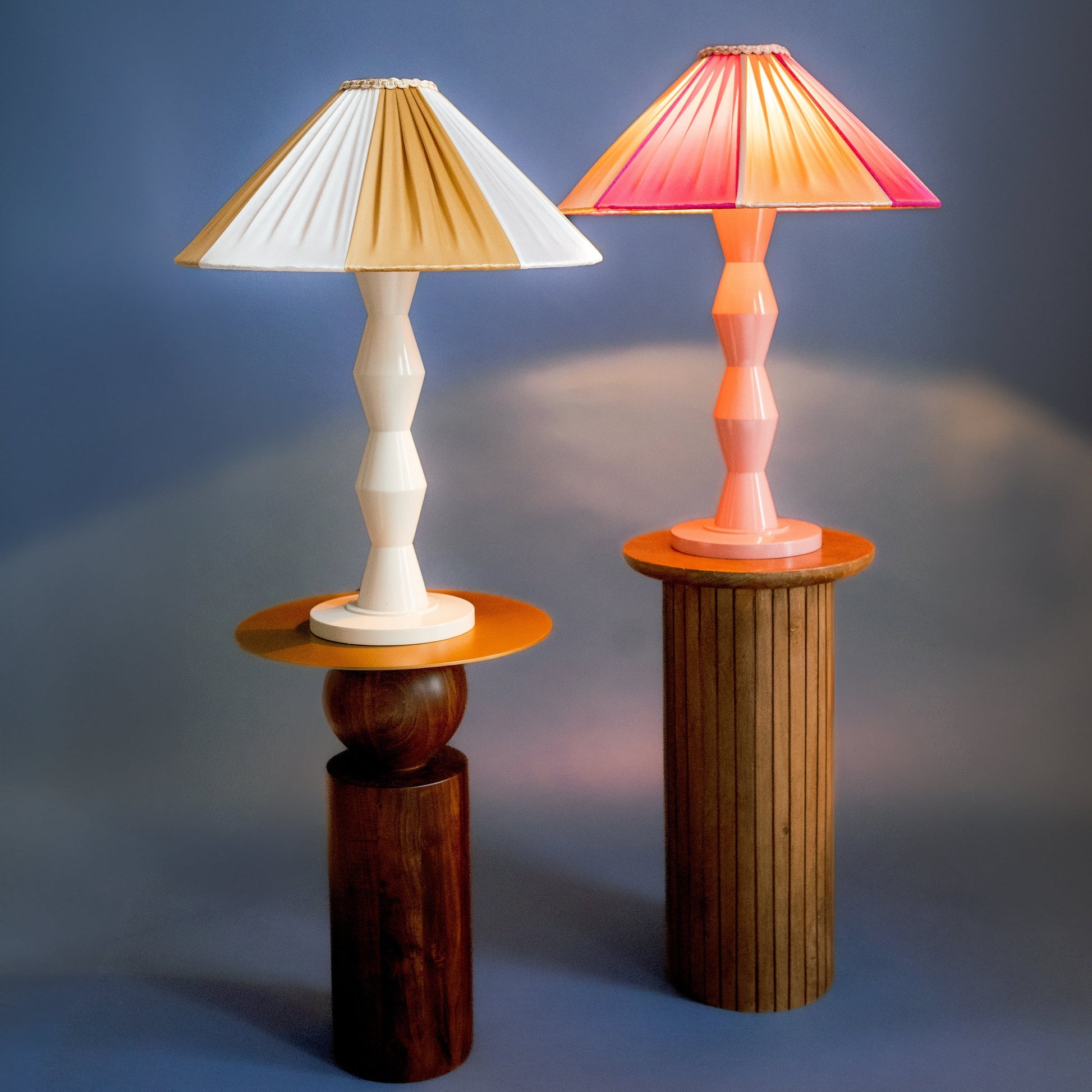 Fitz Pink & Ivory Silk Striped Lampshade | Tinker & Tallulah