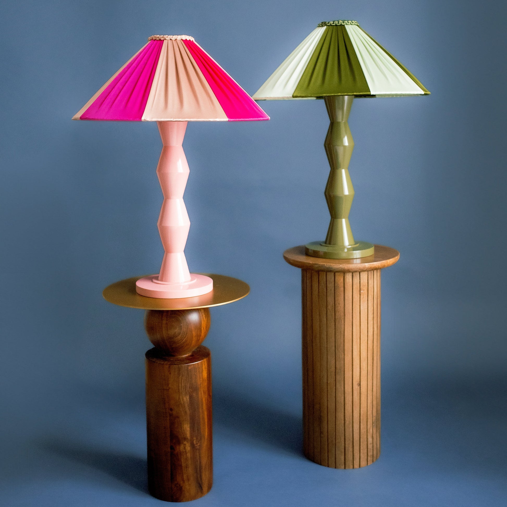 Fitz Pink & Ivory Silk Striped Lampshade | Tinker & Tallulah