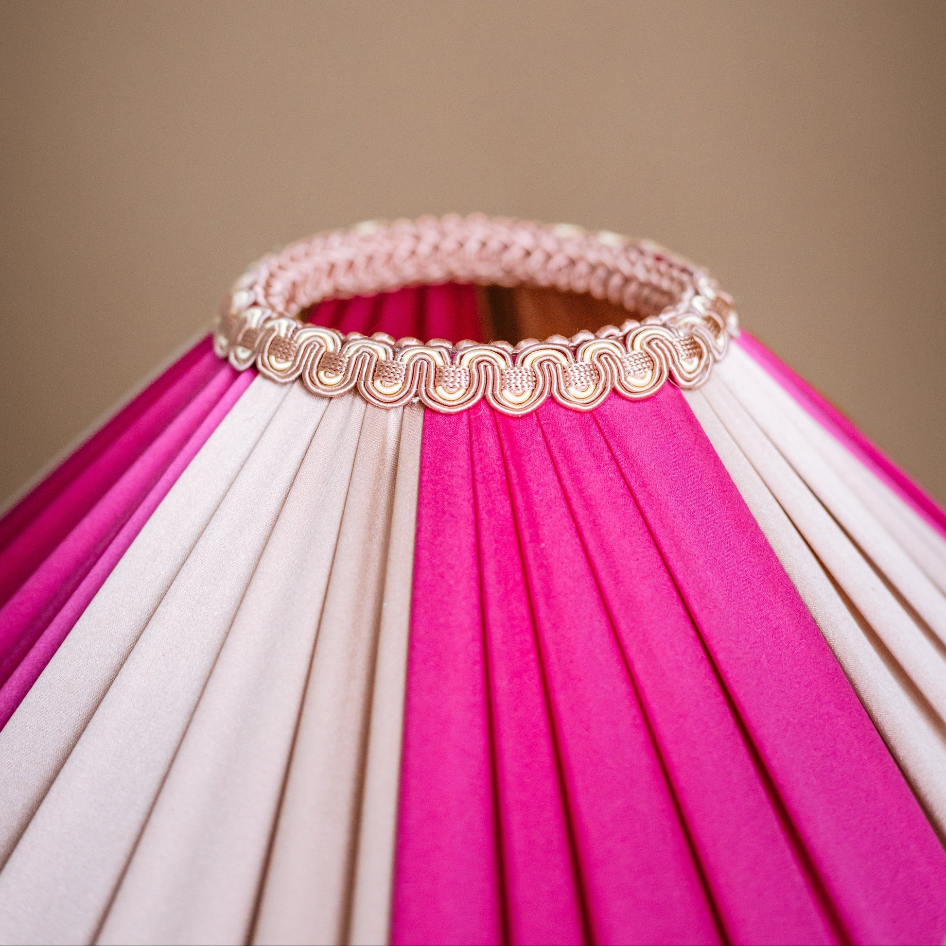 Fitz Pink & Ivory Silk Striped Lampshade | Tinker & Tallulah