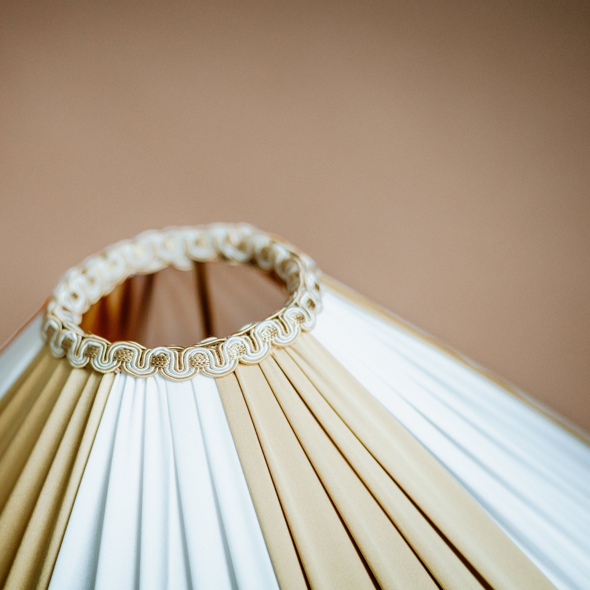 Fitz Ivory & Taupe Silk Striped Lampshade | Tinker & Tallulah