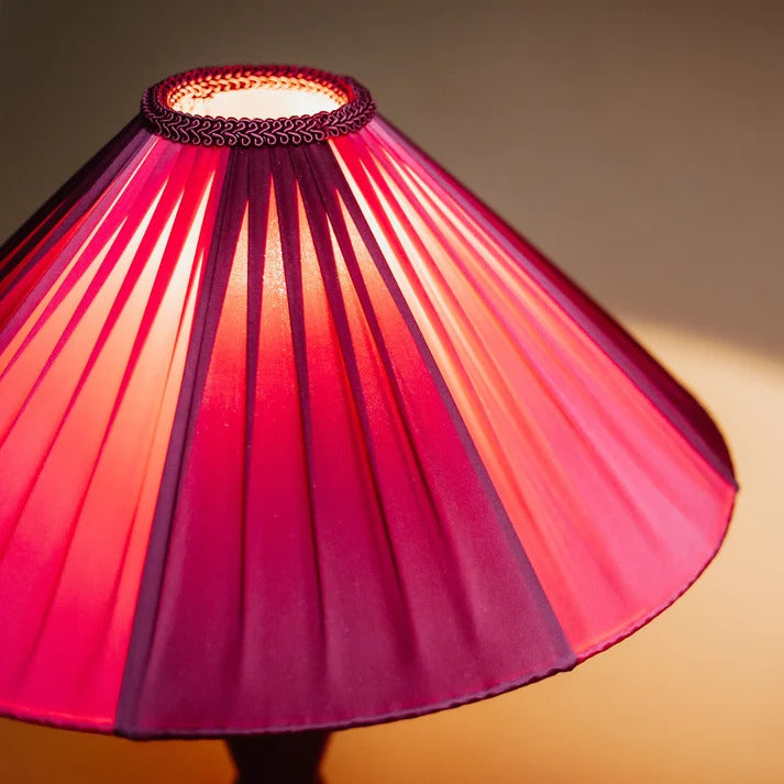 Fitz Burgundy Silk Striped Lampshade | Tinker & Tallulah
