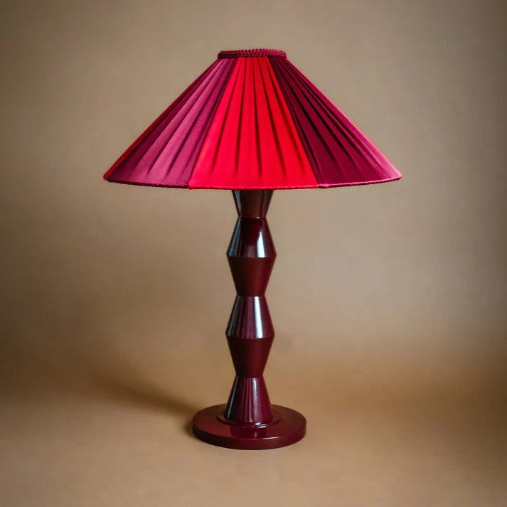 Fitz Burgundy Silk Striped Lampshade | Tinker & Tallulah