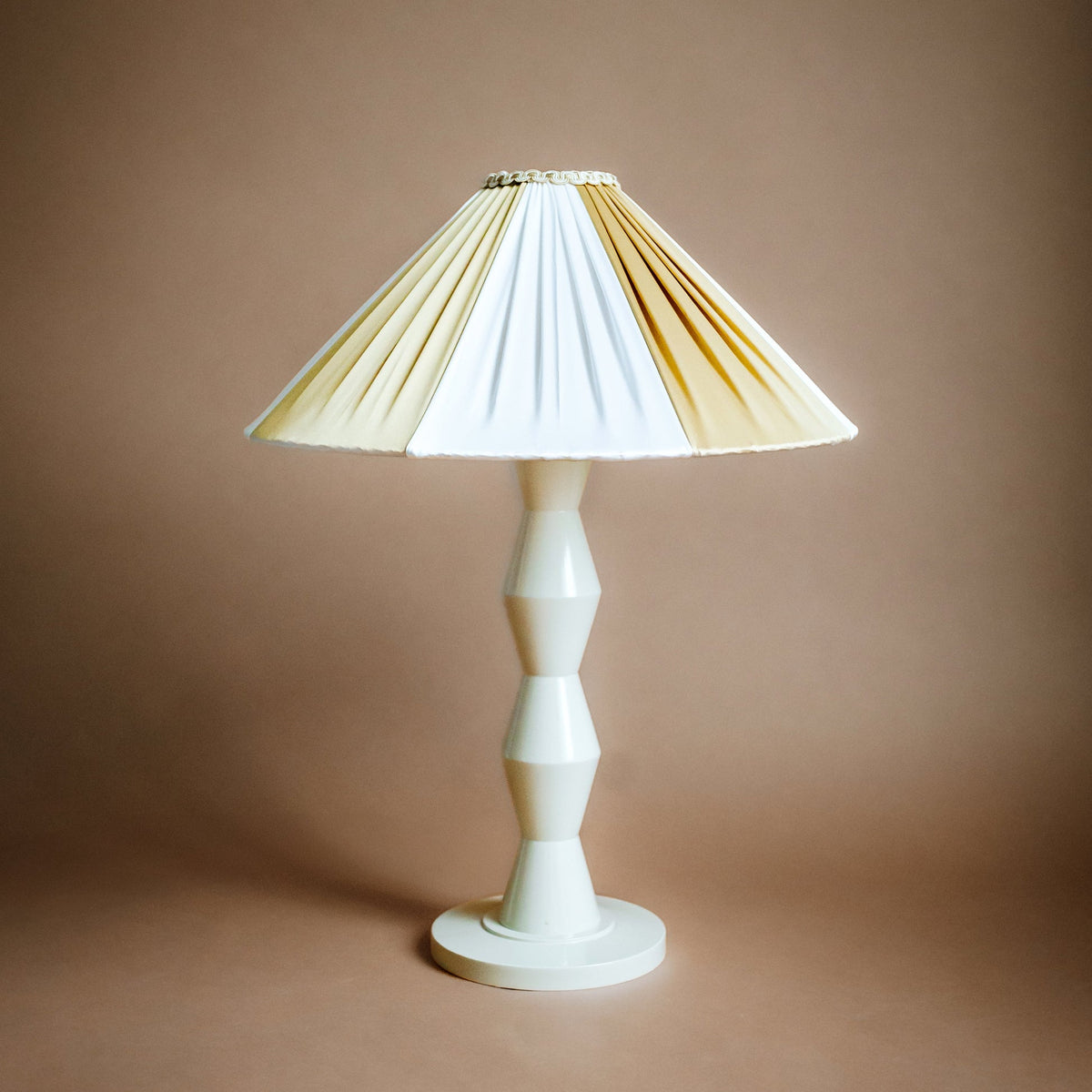 Fitz Ivory & Taupe Silk Striped Lampshade | Tinker & Tallulah