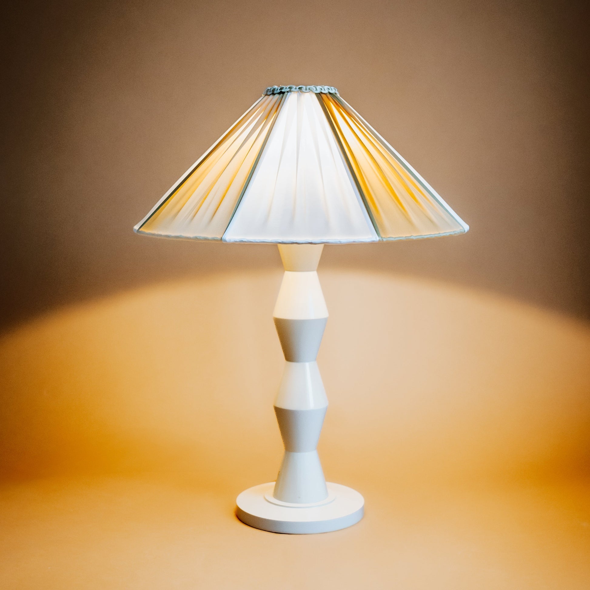 Fitz Ivory & Taupe Silk Striped Lampshade | Tinker & Tallulah