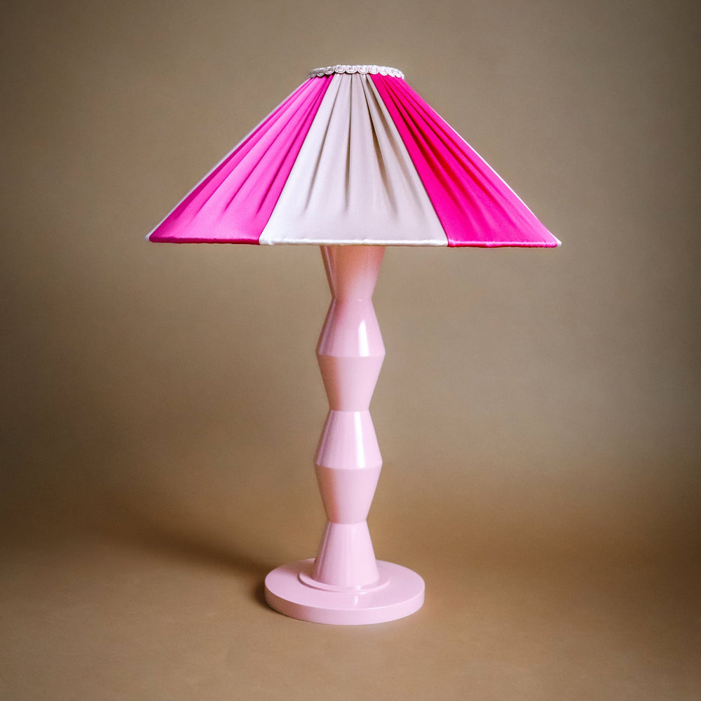 Fitz Pink & Ivory Silk Striped Lampshade | Tinker & Tallulah