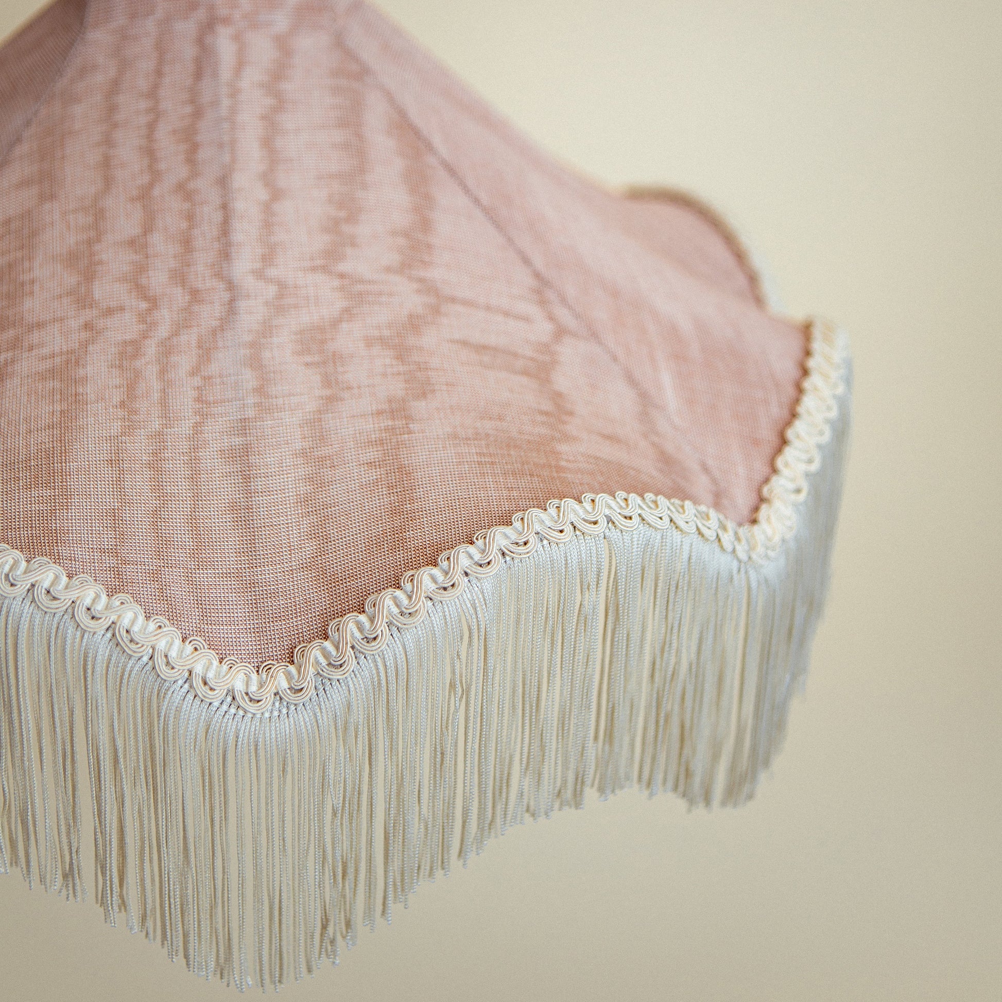 Moiré Fringed Lampshade with Tassels  | Blush Pink | Tinker & Tallulah