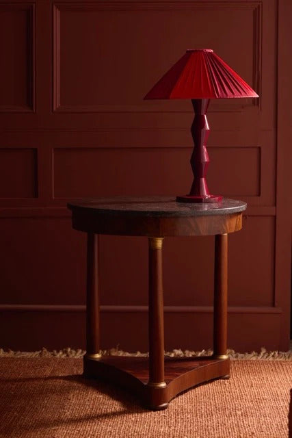 Fitz Burgundy Silk Striped Lampshade | Tinker & Tallulah
